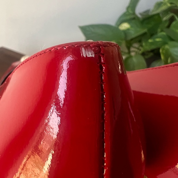 Brighton "Wallis" Cherry Red Patent Peep-Toe Pumps Size 8.5 - Picture 11 of 11